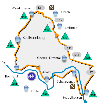 Karte Tour Hüttental
